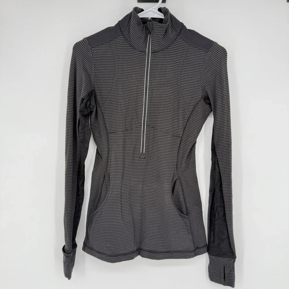 Lululemon Athletica Striped Quarter Zip Long Sleeve Athletic Jacket Women's‎ XS